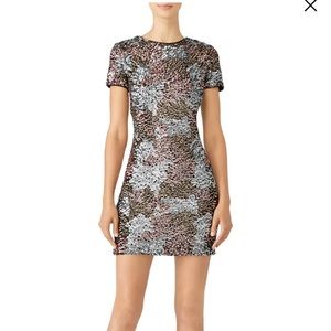DRESS THE POPULATION SEQUIN MINI DRESS